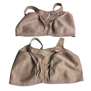 Glamorise Bundle of 2 No Bounce Camisole Sports Bras Beige/Light Pink Size 48DD